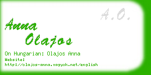 anna olajos business card